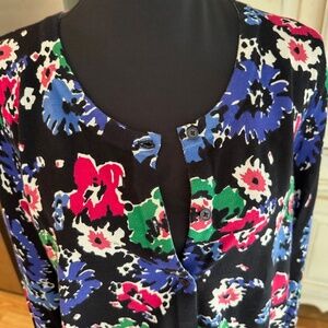 TALBOTS Flowered Cardigan Sweater